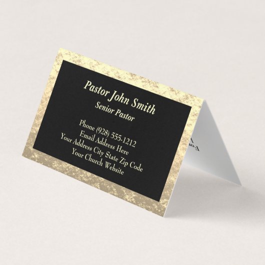 Modern Church Gold And Black KJV Networking Card 名刺 (裏面)