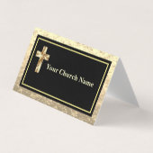 Modern Church Gold And Black KJV Networking Card 名刺 (正面)