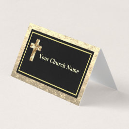 Modern Church Gold And Black KJV Networking Card 名刺