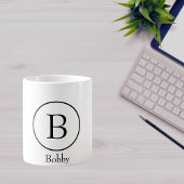 Modern Circle Initial Monogram Coffee Mug コーヒーマグカップ