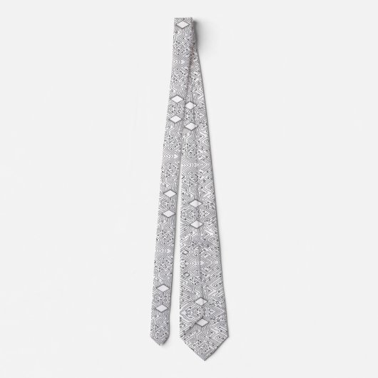 Modern Circuit Board Necktie - B&W Tech Geek ネクタイ (裏面)