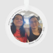 Modern Circular Grunge 2 Photos Acrylic オーナメント (裏面)