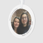 Modern Circular Grunge 2 Photos Acrylic オーナメント (正面)