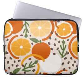 Modern Citrus Fruit Geometric Warm Retro ラップトップスリーブ