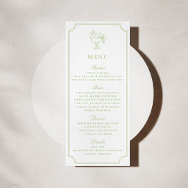 Modern Citrus Green Double Frame Wedding Menu 招待状