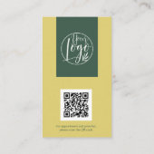 Modern Citrus Green Hair Stylist QR code Logo 名刺 (裏面)