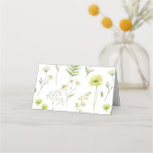 Modern Citrus Green Wildflower Folded Escort or プレイスカード (裏面)