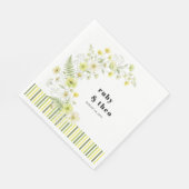 Modern Citrus Green Wildflower Wedding スタンダードランチョンナプキン (角)