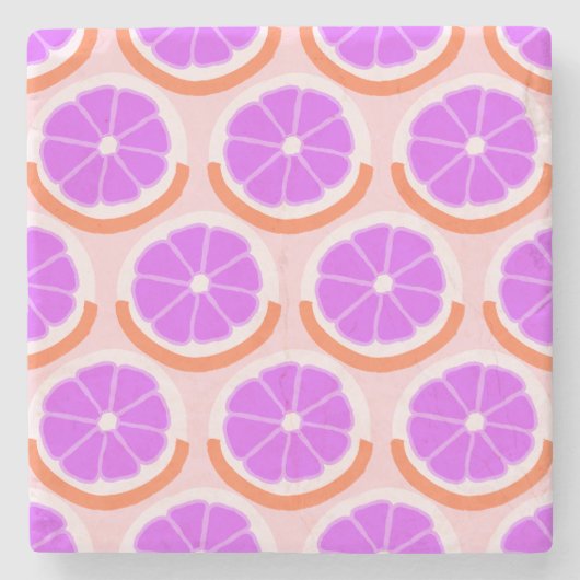 Modern Citrus Slice Pink Lemonade ストーンコースター (正面)