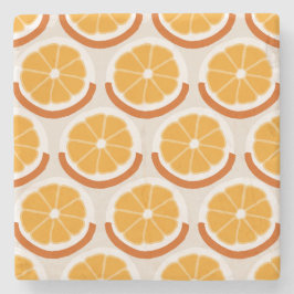 Modern Citrus Slice Retro Kitchen ストーンコースター