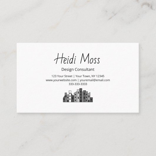 Modern City Skyline Interior Design Consultant  名刺 (正面)