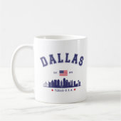 Modern Cityscape of Dallas Texas コーヒーマグカップ (左)