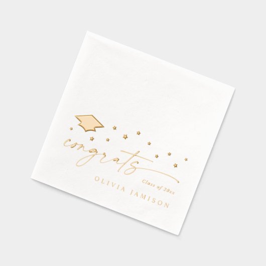 Modern Class of 2026 Congrats Graduation Party 箔ナプキン (左)