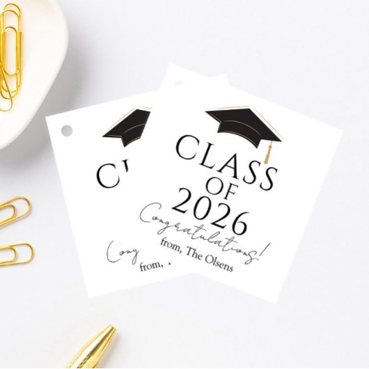 Modern Class of 2026 Gift Tag フェイバータグ