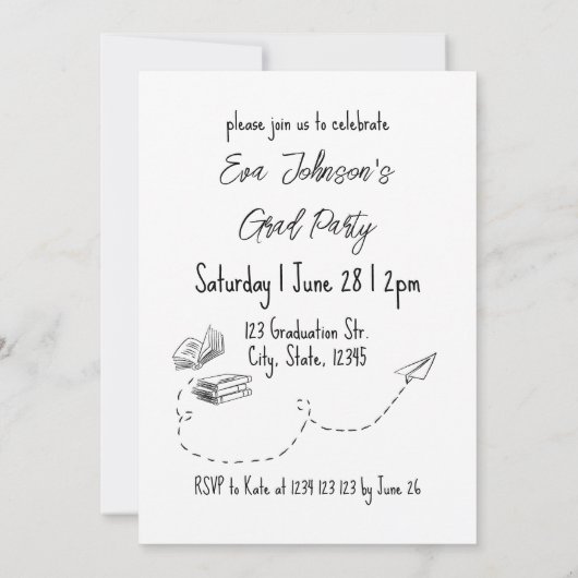 Modern Class of 2026 Graduation Invitation 招待状 (裏面)