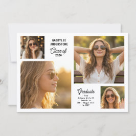 Modern Class of 2026 Multi Photo Graduation 案内状