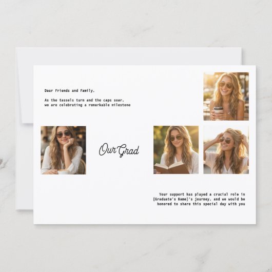 Modern Class of 2026 Multi Photo Graduation  案内状 (裏面)