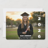 Modern Class of 2026 Photo Graduation 招待状 (正面)