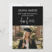 Modern Class of 2026 Photo Graduation Invite 招待状 (裏面)