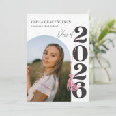 Modern Class of 2026 Photo Graduation Party 招待状 (スタンド正面)