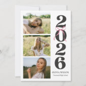 Modern Class of 2026 Photo Graduation Party 招待状 (正面)