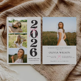 Modern Class of 2026 Photo Graduation Party 招待状