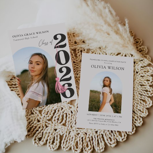 Modern Class of 2026 Photo Graduation Party 招待状