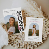 Modern Class of 2026 Photo Graduation Party 招待状