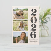 Modern Class of 2026 Photo Graduation Party 招待状 (スタンド正面)