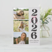 Modern Class of 2026 Photo Graduation Party 招待状 (スタンド正面)