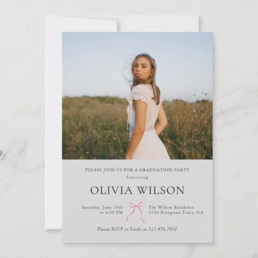 Modern Class of 2026 Photo Graduation Party 招待状 (裏面)