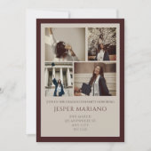 Modern Class of 2026 Photo Minimal Graduation  招待状 (正面)