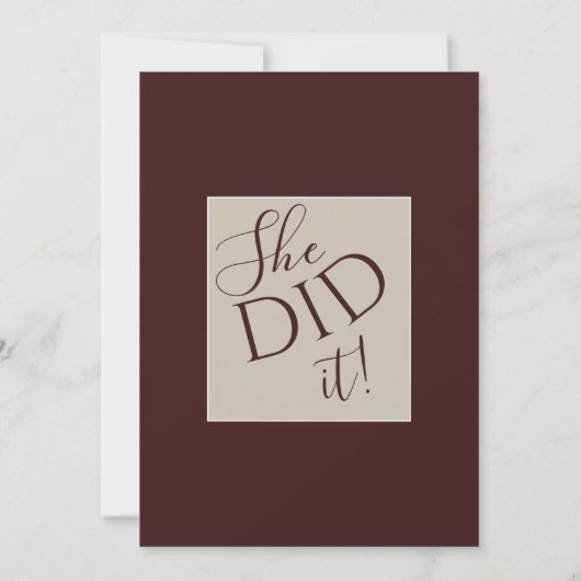 Modern Class of 2026 Photo Minimal Graduation  招待状 (裏面)