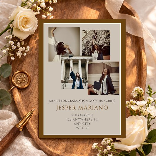 Modern Class of 2026 Photo Minimal Graduation  招待状