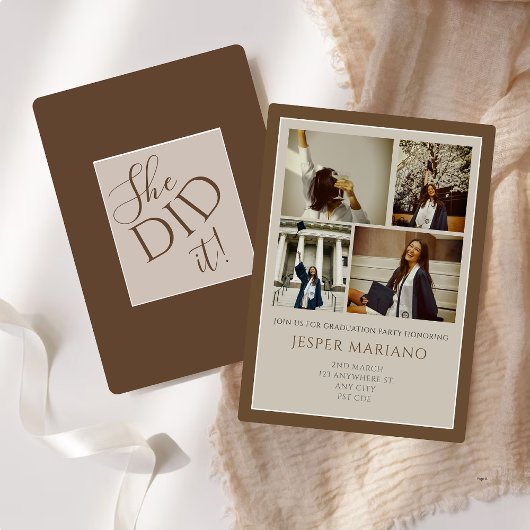 Modern Class of 2026 Photo Minimal Graduation  招待状