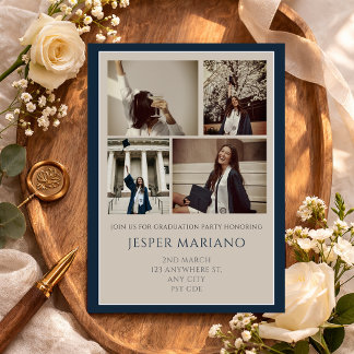 Modern Class of 2026 Photo Minimal Graduation  招待状