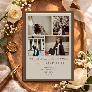 Modern Class of 2026 Photo Minimal Graduation  招待状