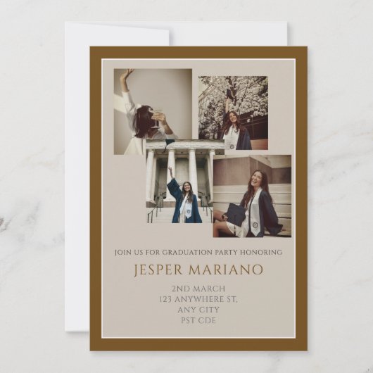 Modern Class of 2026 Photo Minimal Graduation  招待状 (正面)