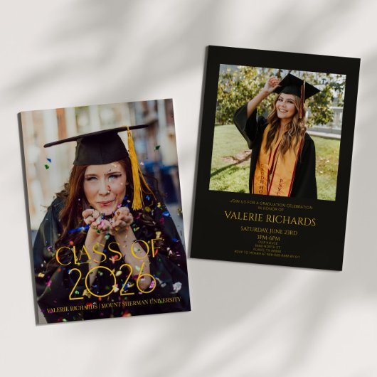 Modern Class Year Custom Photo Graduation Party 招待状