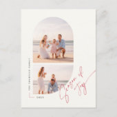 Modern Classic Arch Family Photo Christmas シーズンポストカード (正面)