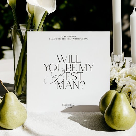 Modern Classic Best Man Proposal Card 招待状