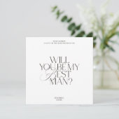 Modern Classic Best Man Proposal Card 招待状 (スタンド正面)