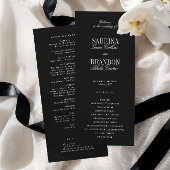 Modern Classic Black Wedding Ceremony Program