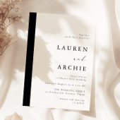 Modern Classic Black & White Wedding 招待状