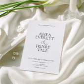 Modern Classic Black & White Wedding  招待状