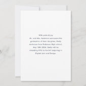 Modern Classic Blue Graduation Photo Announcement 案内状 (裏面)