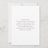 Modern Classic Brown Graduation Photo Announcement 案内状 (裏面)