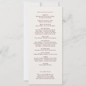 Modern Classic Burgundy Wedding Ceremony Program (裏面)