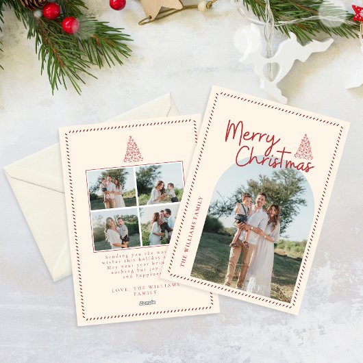 Modern Classic Christmas Photo Elegant シーズンカード