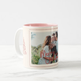 Modern Classic Christmas Photo Elegant ツートーンマグカップ